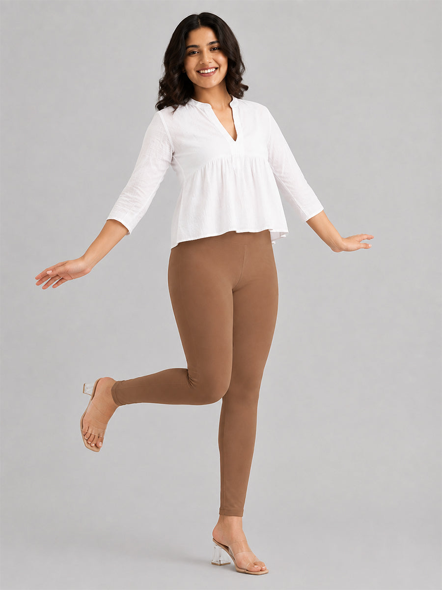 Ankle Length Leggings Borwn