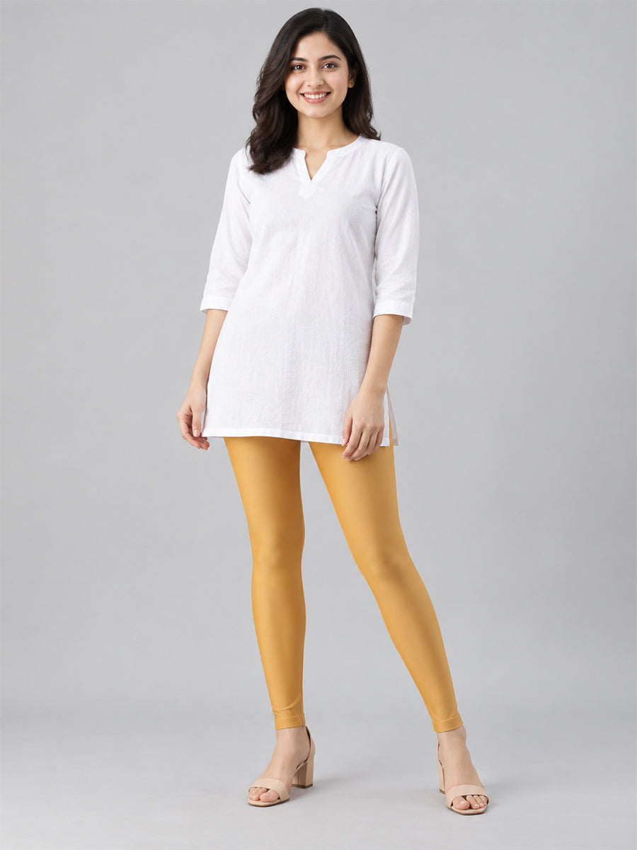 Shimmer Ankle Length Leggings Gold