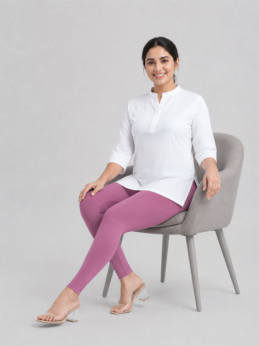 Ankle Length Leggings Rose Wine