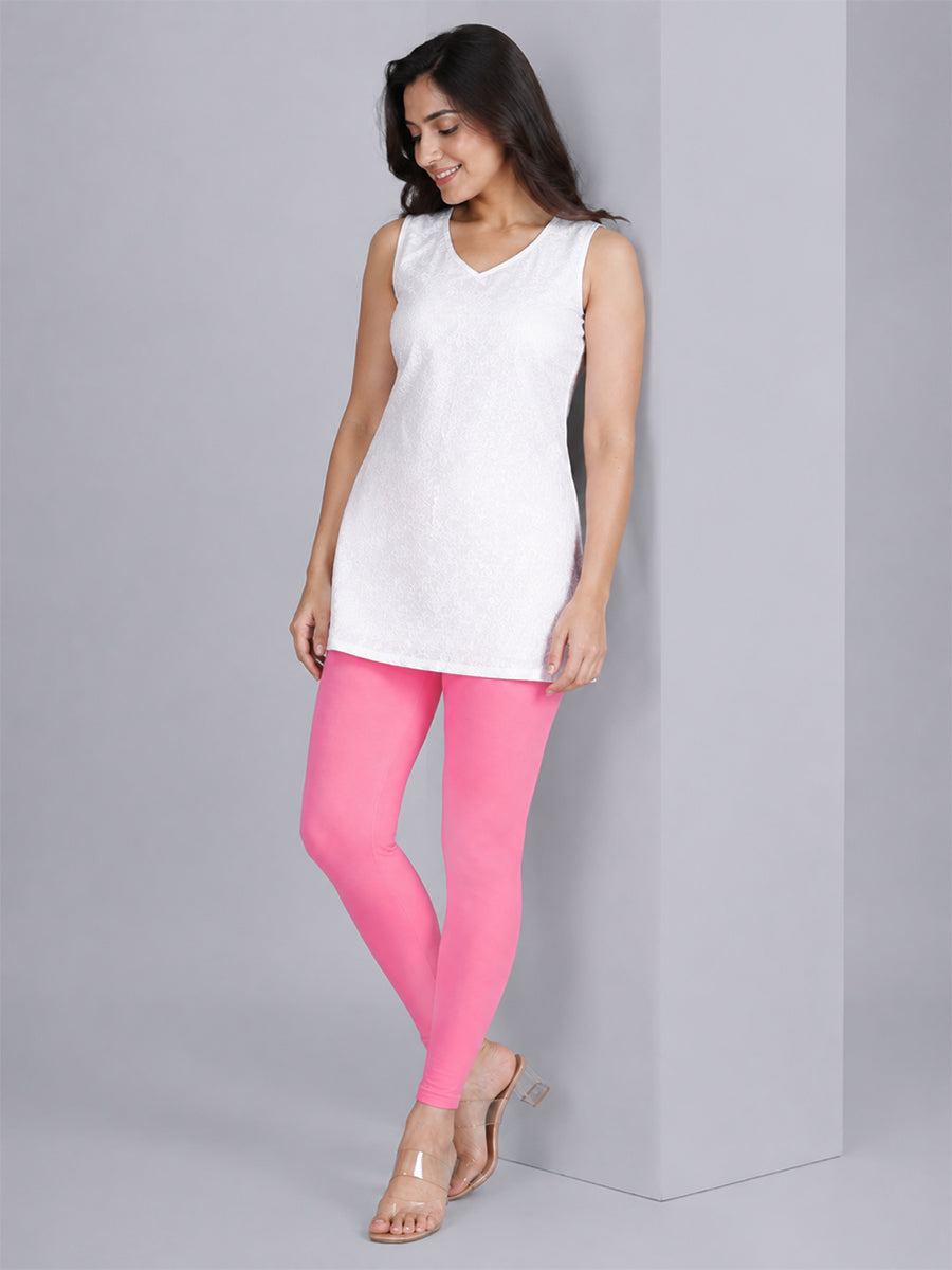 Ankle Length Leggings  Pink