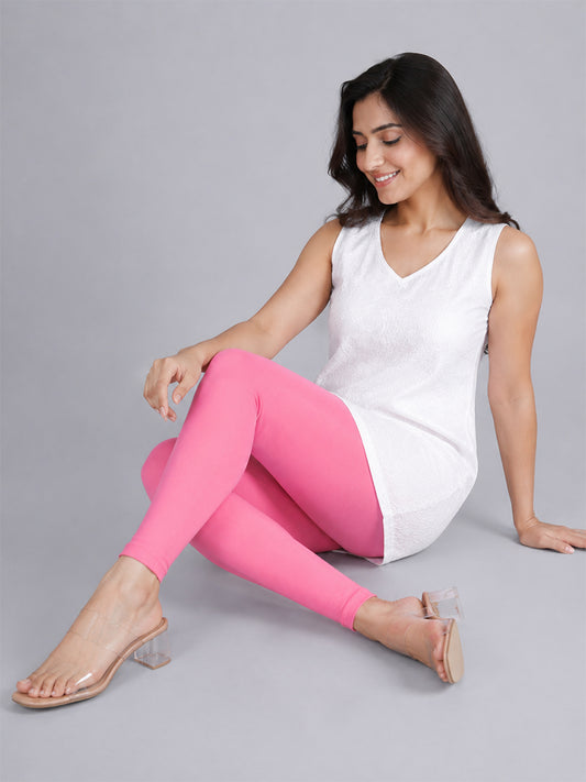 Ankle Length Leggings  Pink