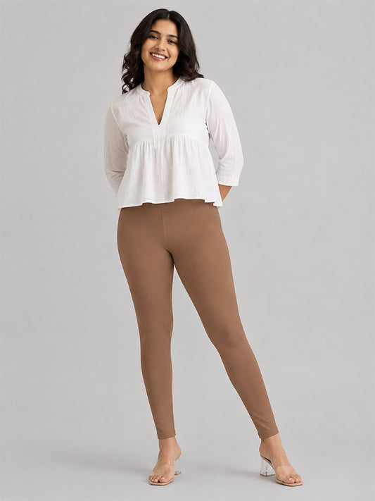 Ankle Length Leggings Borwn
