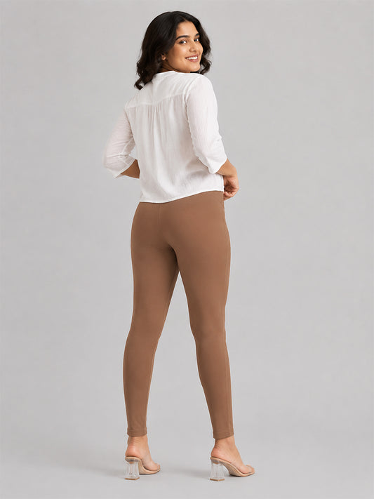 Ankle Length Leggings Borwn