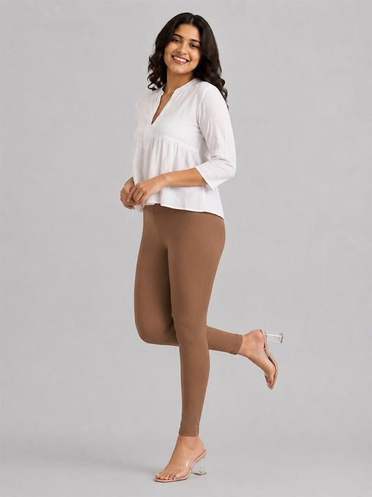 Ankle Length Leggings Borwn