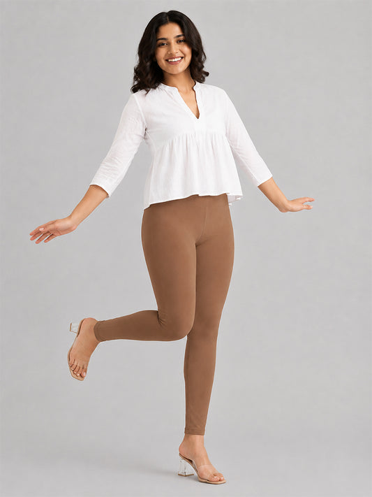 Ankle Length Leggings Borwn
