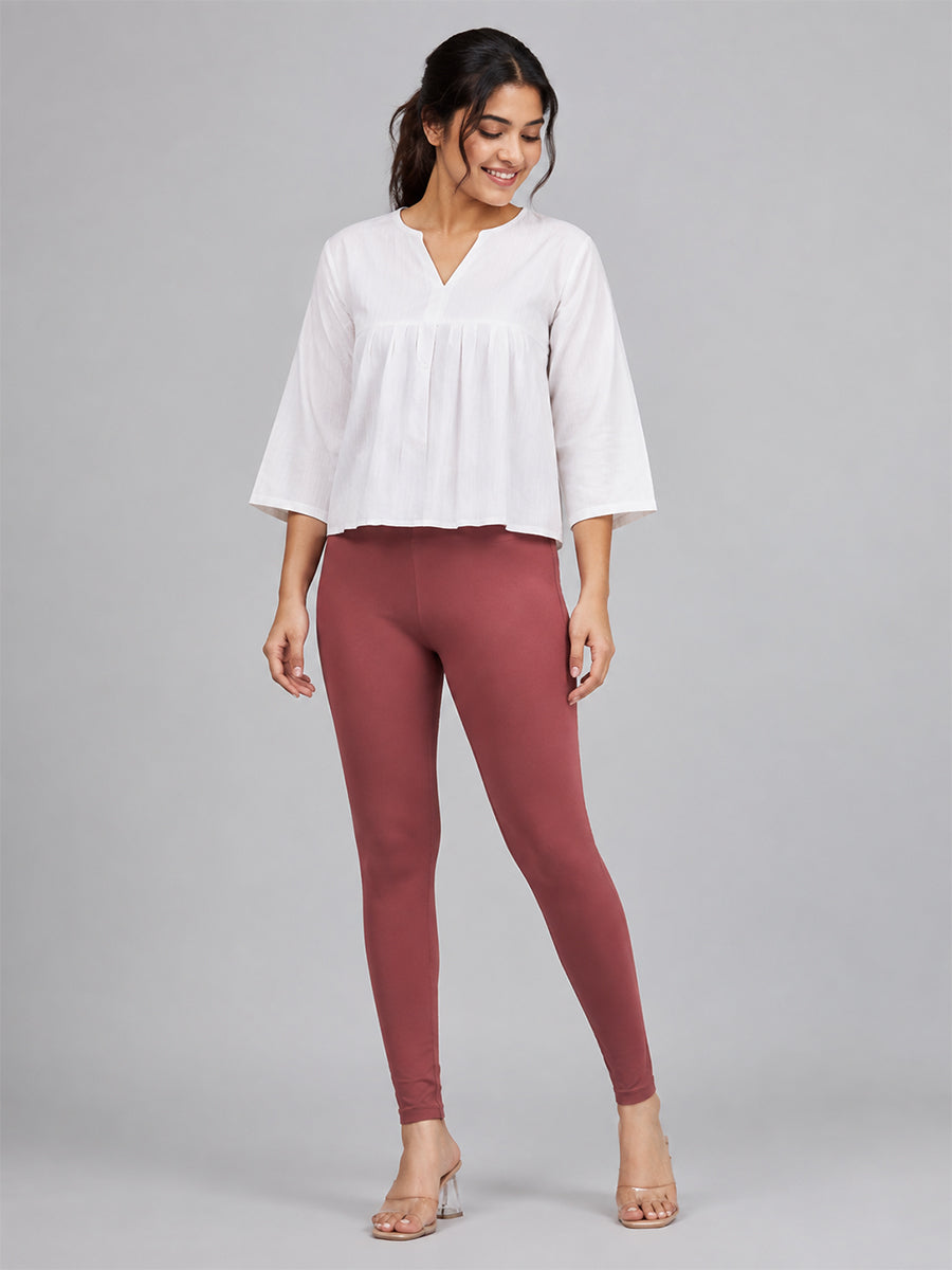 Ankle Length Leggings Marsala