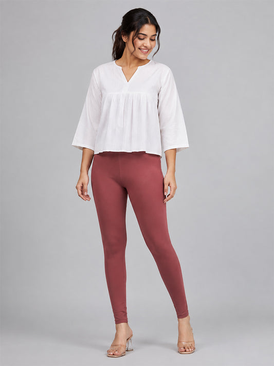 Ankle Length Leggings Marsala
