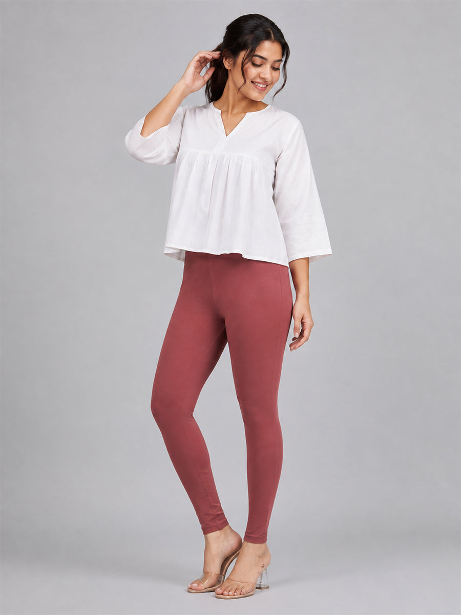 Ankle Length Leggings Marsala