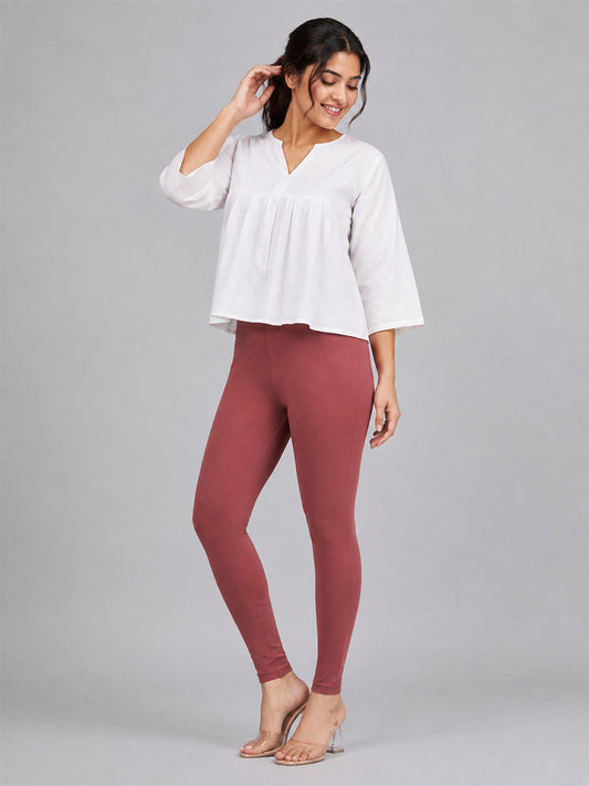 Ankle Length Leggings Marsala
