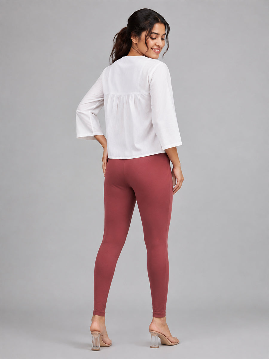 Ankle Length Leggings Marsala
