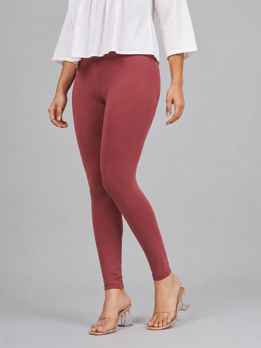 Ankle Length Leggings Marsala