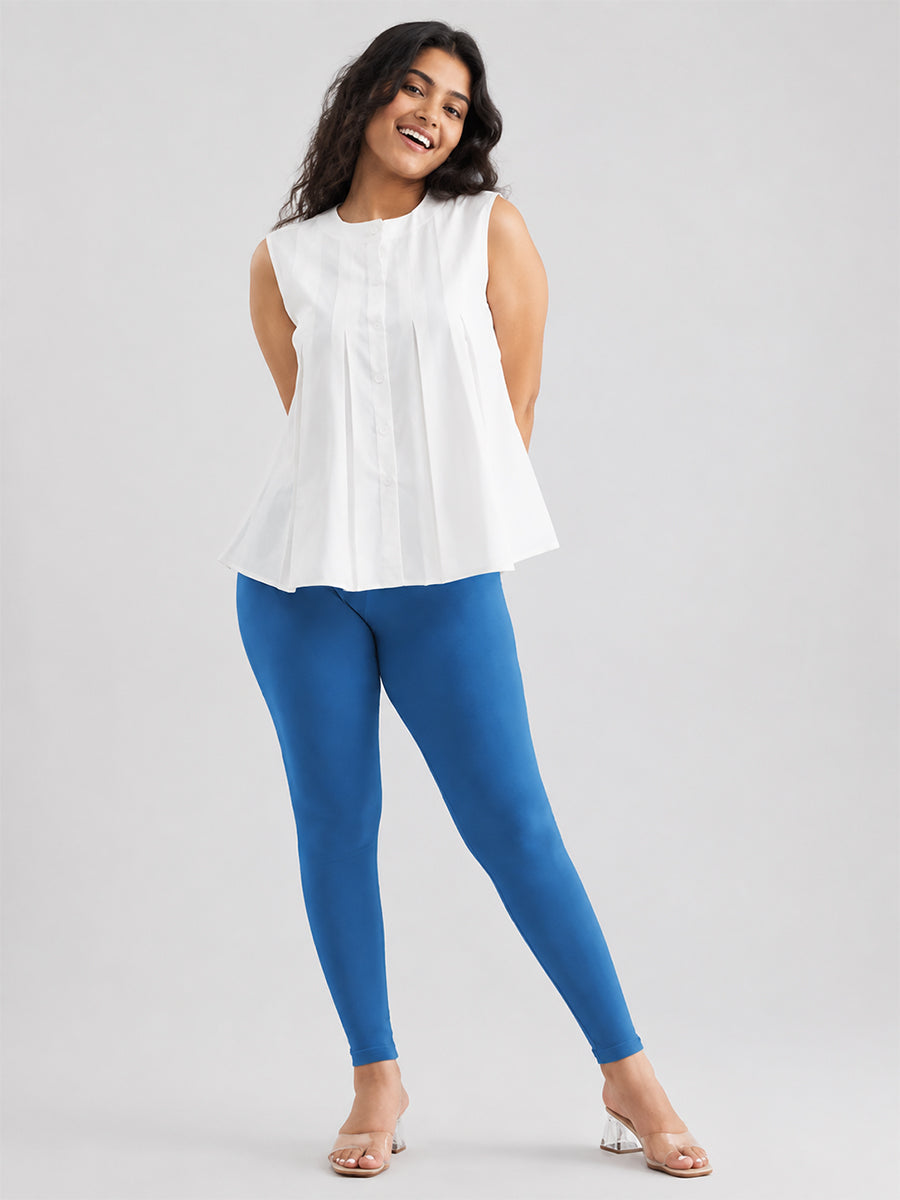 Ankle Length Leggings Teal Blue