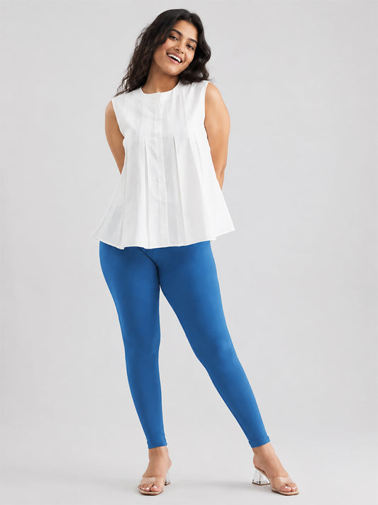 Ankle Length Leggings Teal Blue