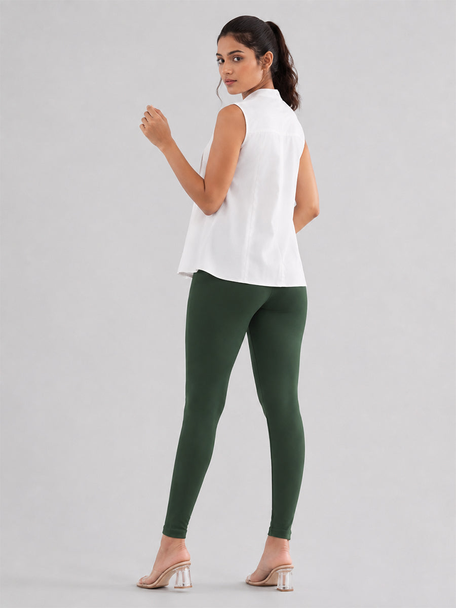 Ankle Length Leggings Bottle Green