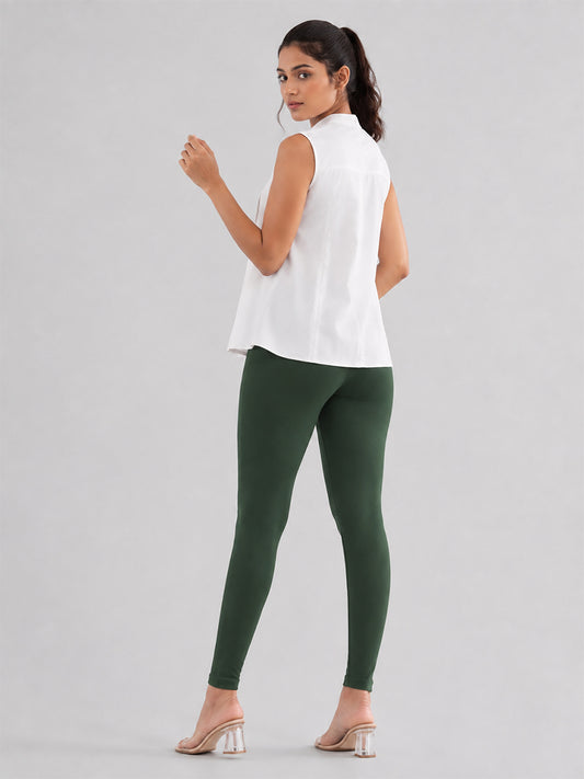 Ankle Length Leggings Bottle Green