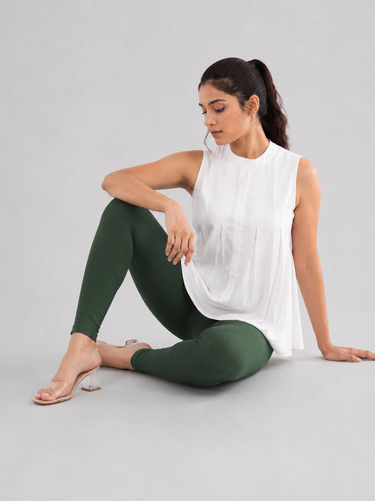 Ankle Length Leggings Bottle Green