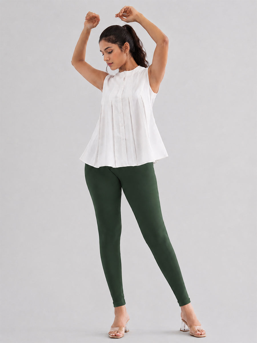 Ankle Length Leggings Bottle Green