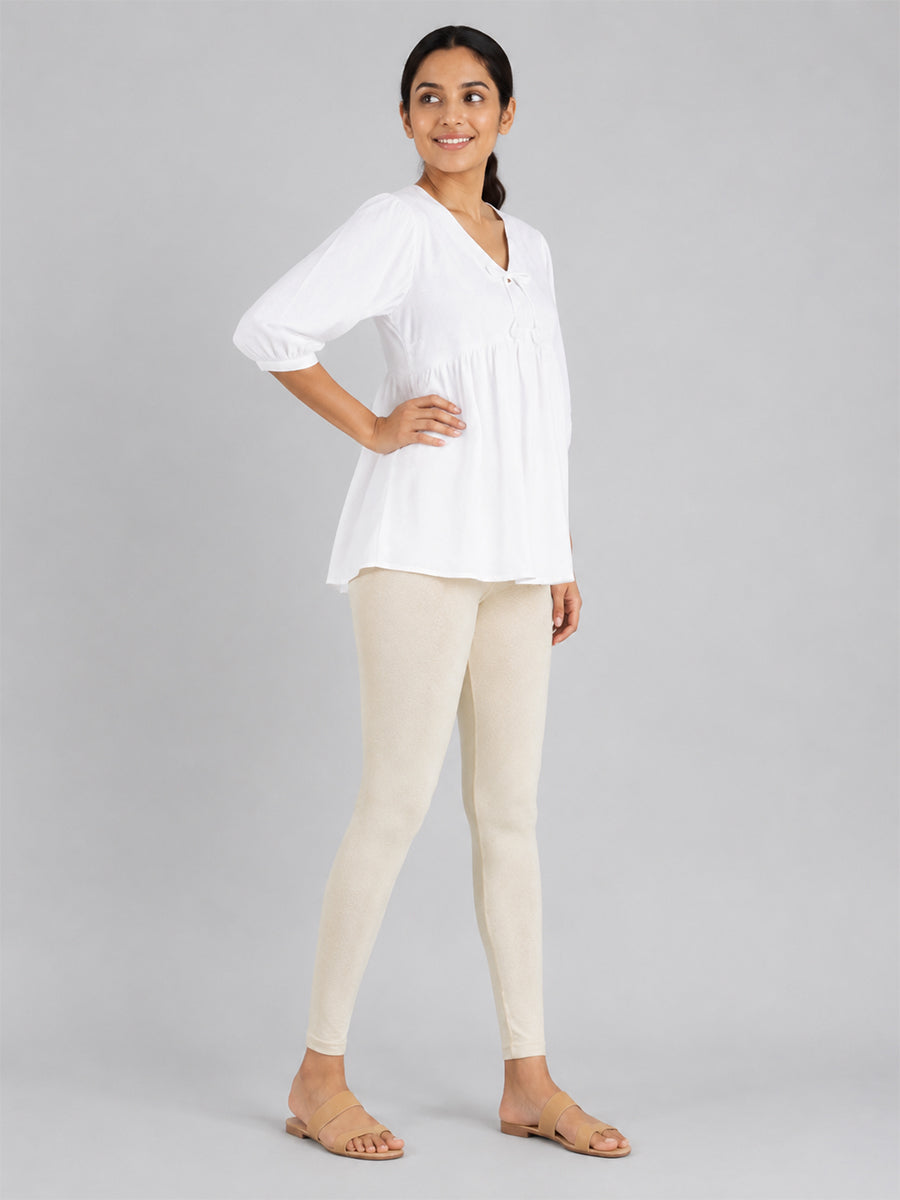 Ankle Length Leggings Cream