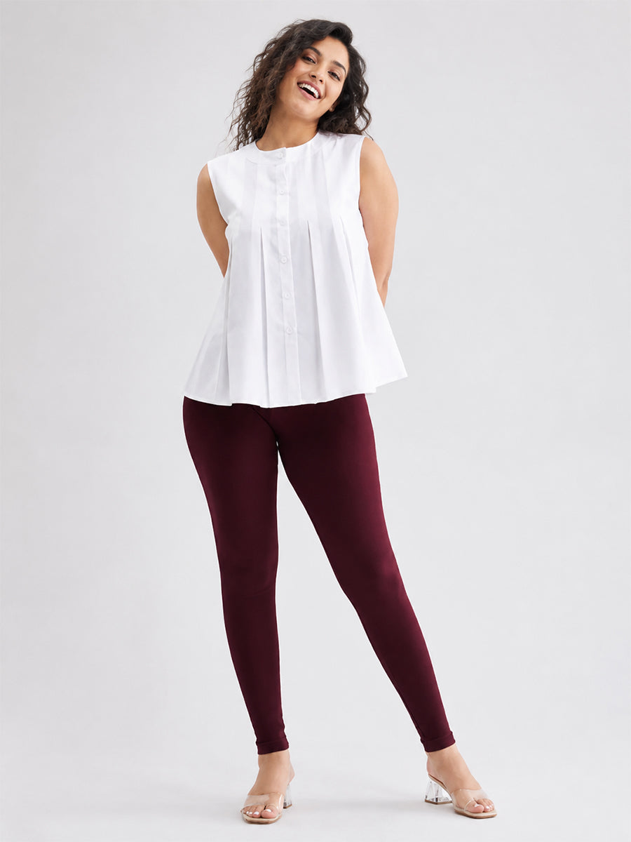 Ankle Length Leggings Maroon