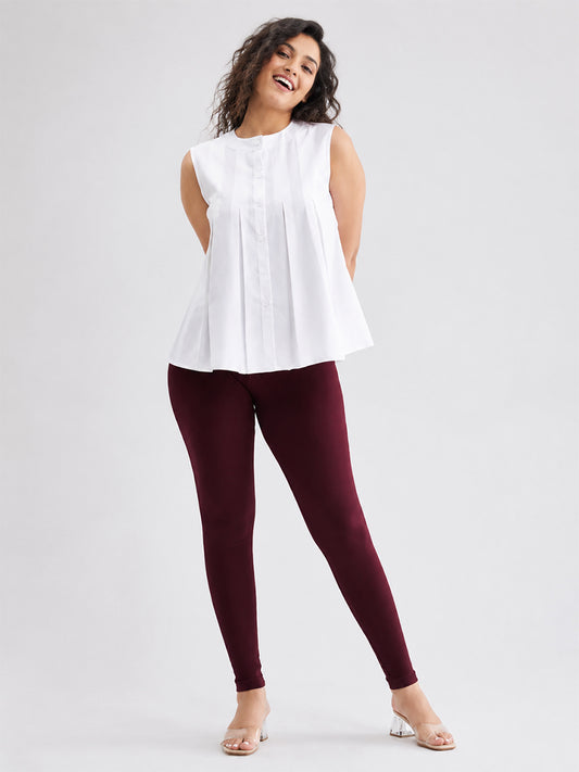 Ankle Length Leggings Maroon