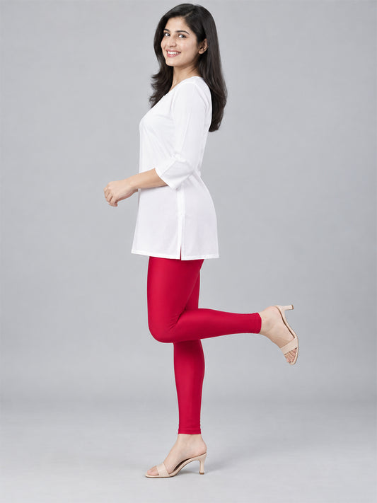 Shimmer Ankle Length Leggings Strawberry