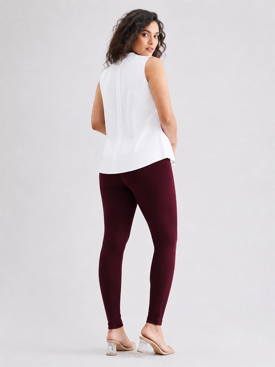 Ankle Length Leggings Maroon