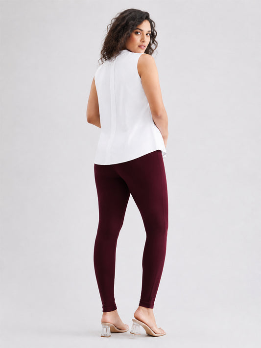 Ankle Length Leggings Maroon