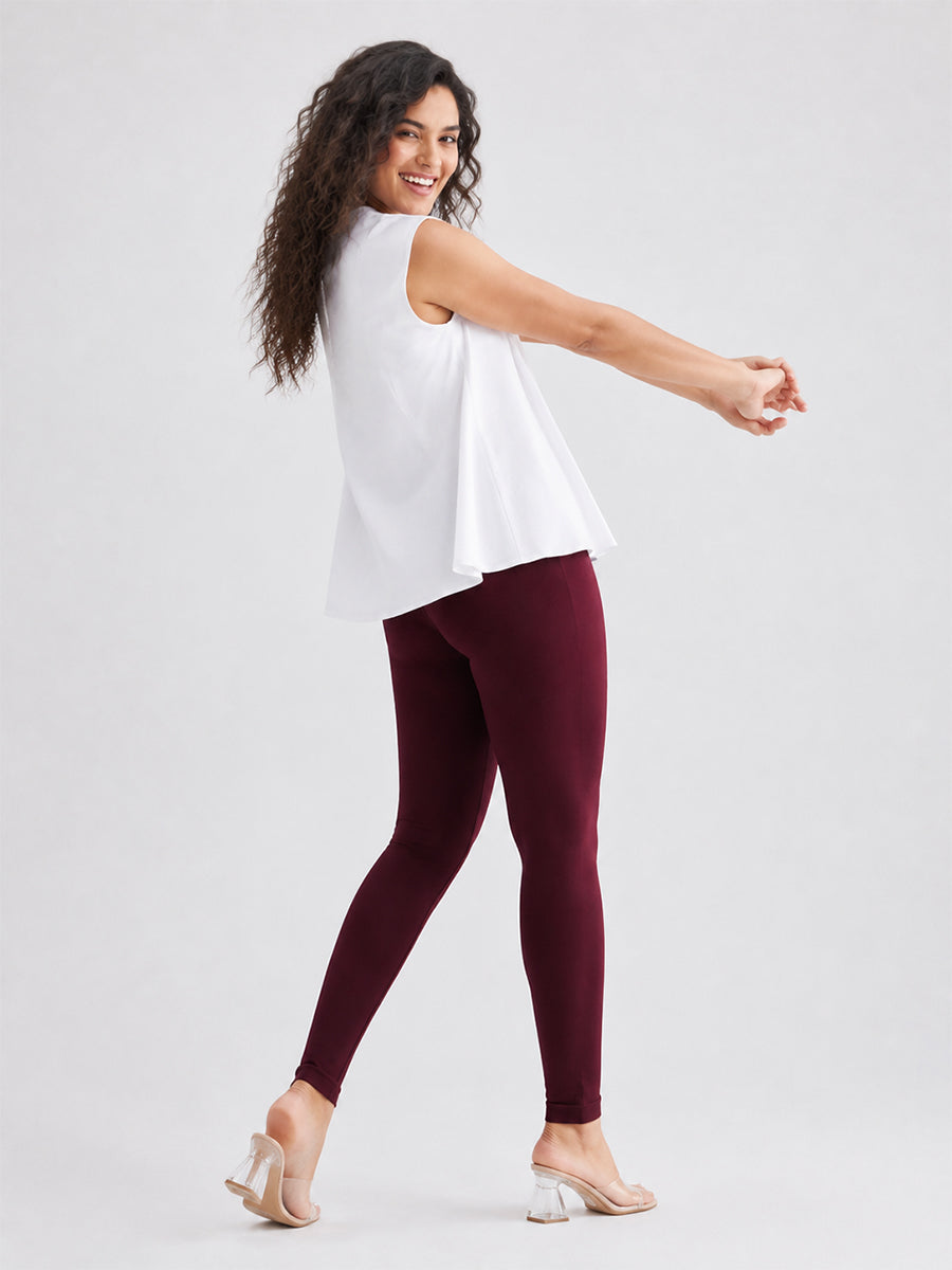 Ankle Length Leggings Maroon