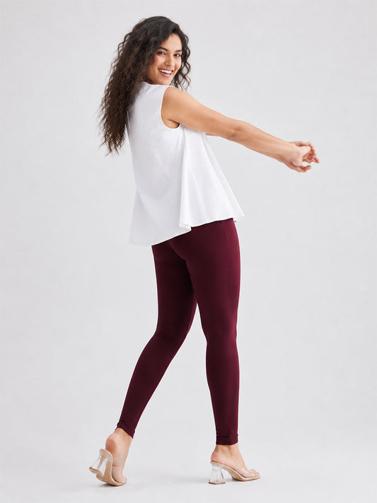 Ankle Length Leggings Maroon