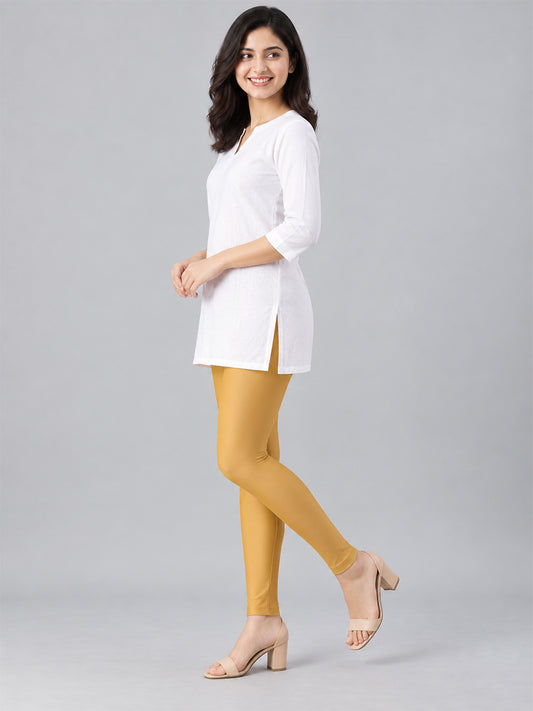 Shimmer Ankle Length Leggings Gold