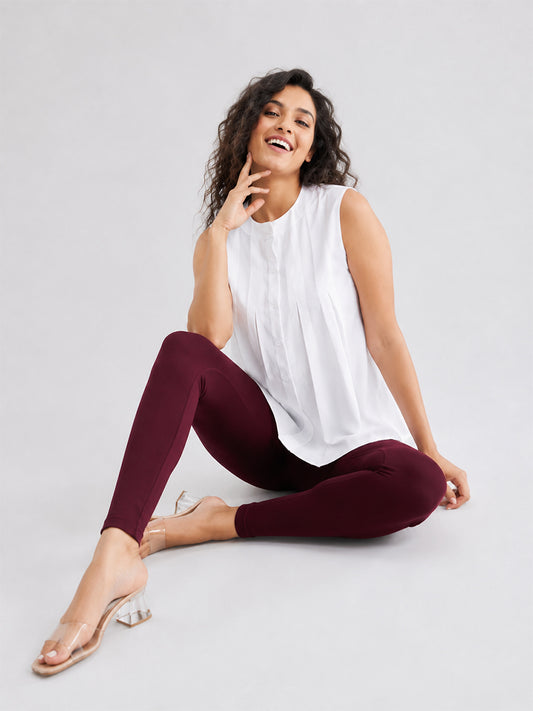 Ankle Length Leggings Maroon