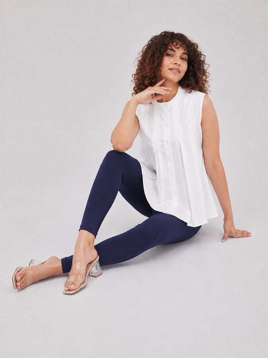 Ankle Length Leggings  Navy