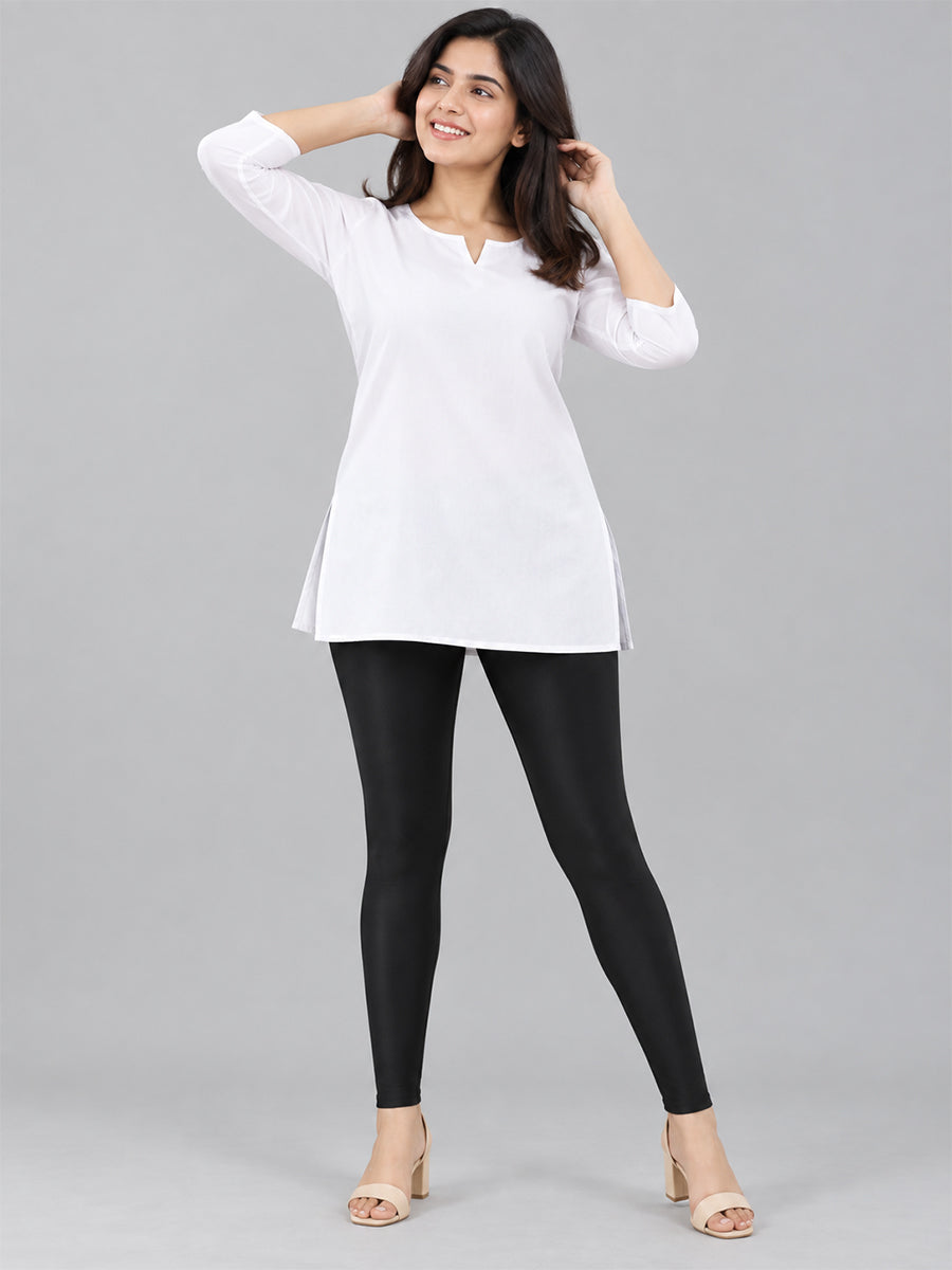 Shimmer Ankle Length Leggings Black