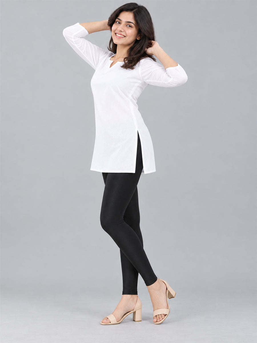 Shimmer Ankle Length Leggings Black