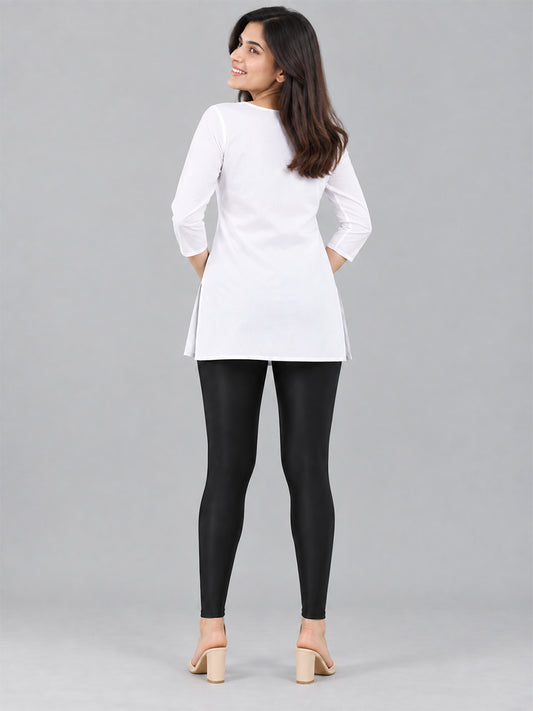 Shimmer Ankle Length Leggings Black