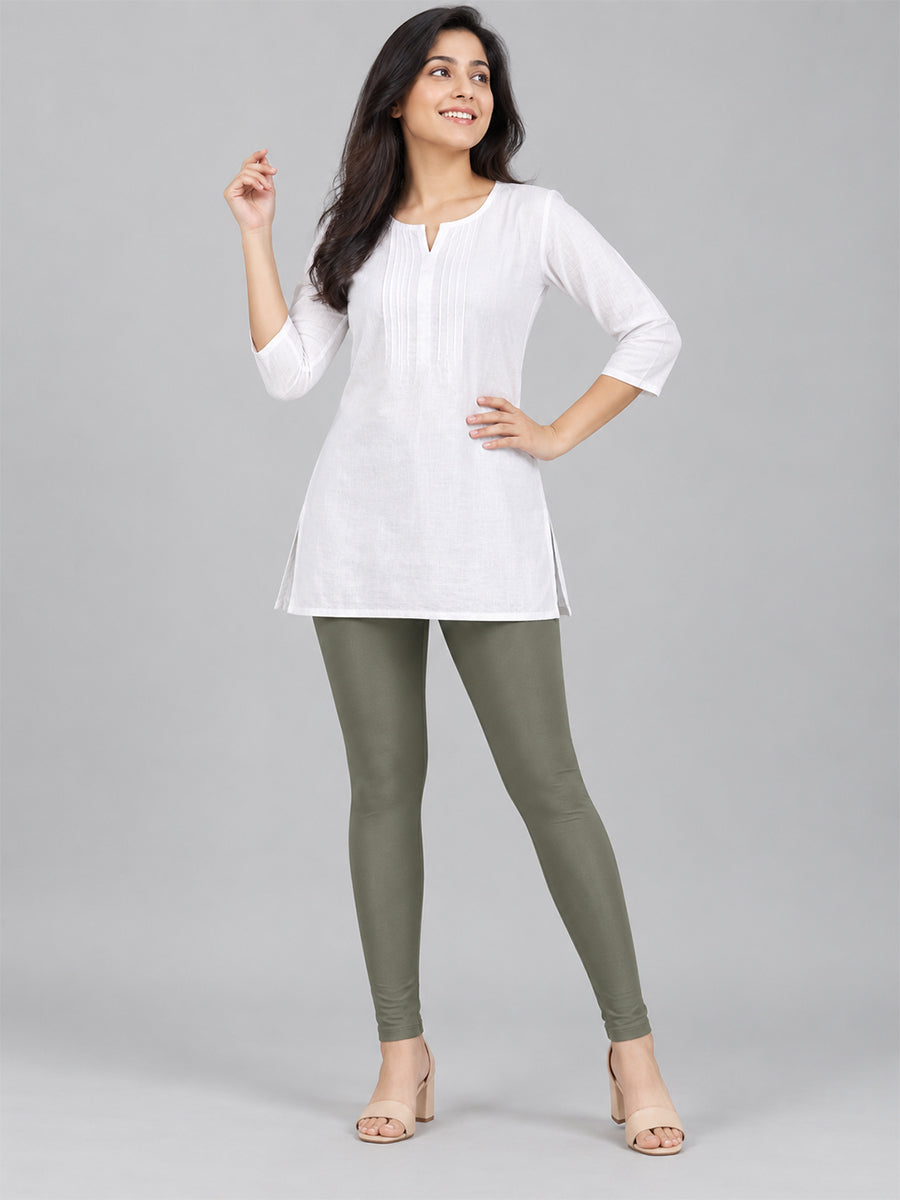 Shimmer Ankle Length Leggings Silver