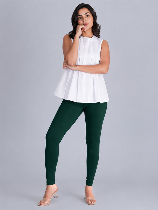 Ankle Length Leggings  Peacock Green