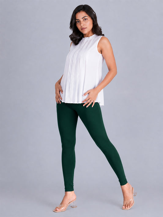 Ankle Length Leggings  Peacock Green
