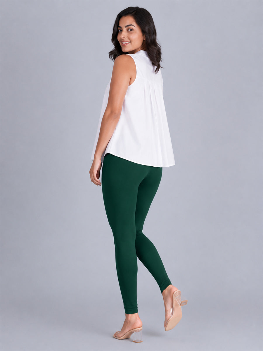 Ankle Length Leggings  Peacock Green