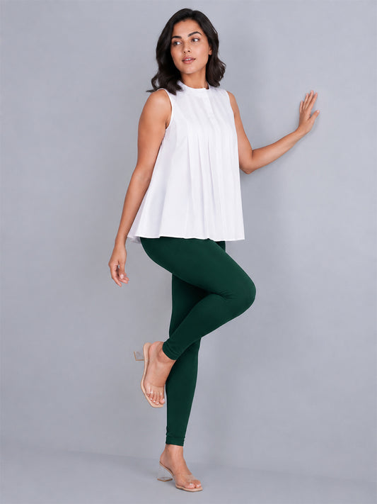 Ankle Length Leggings  Peacock Green