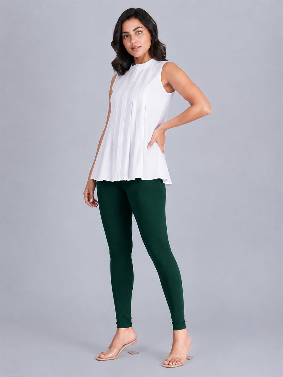 Ankle Length Leggings  Peacock Green