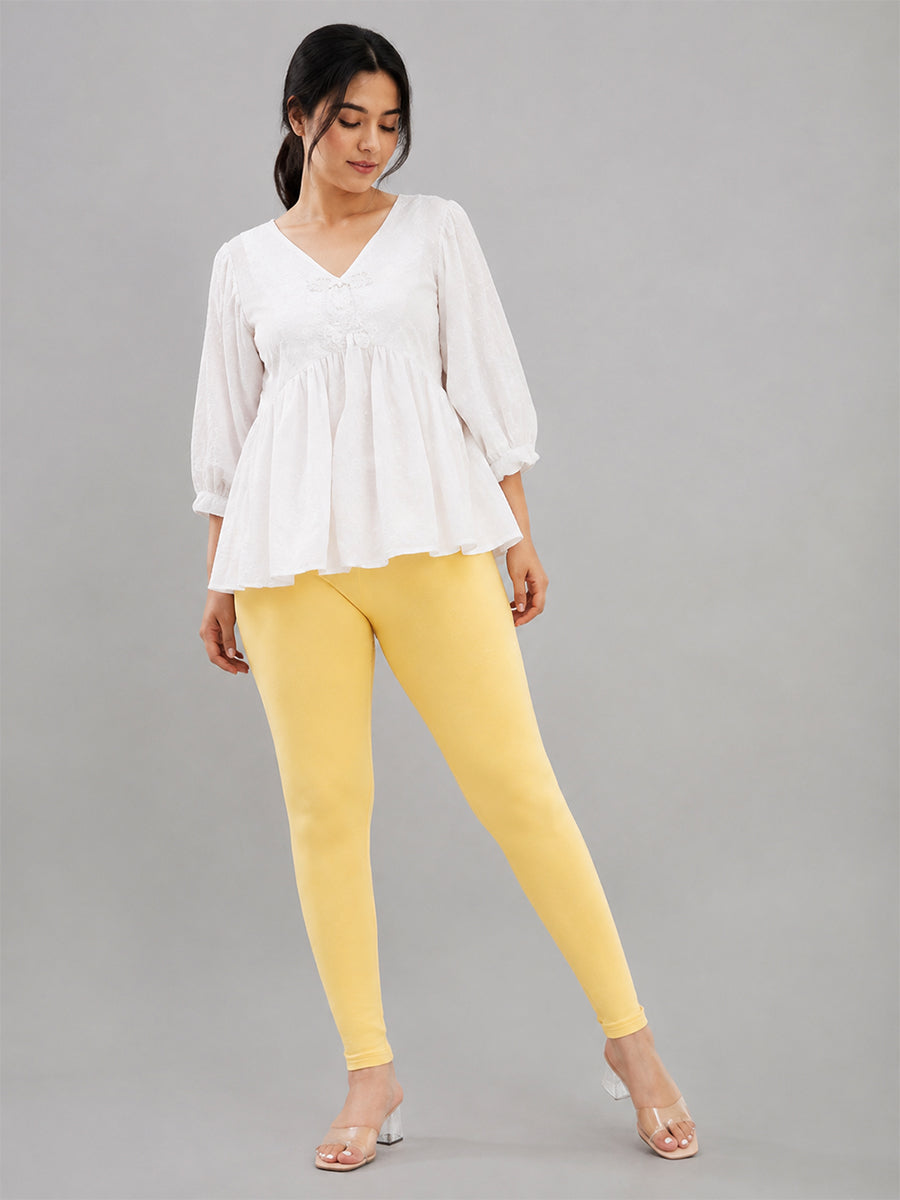Ankle Length Leggings  Lemon Yellow