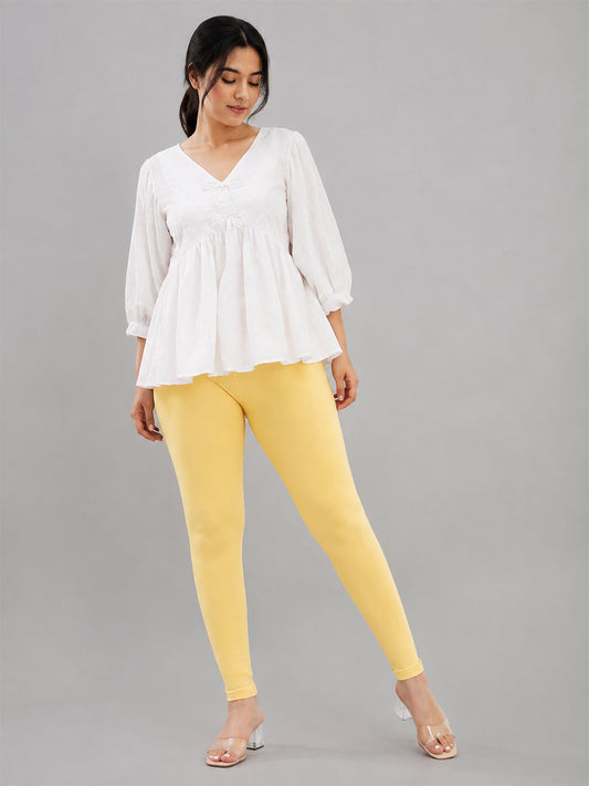 Ankle Length Leggings  Lemon Yellow