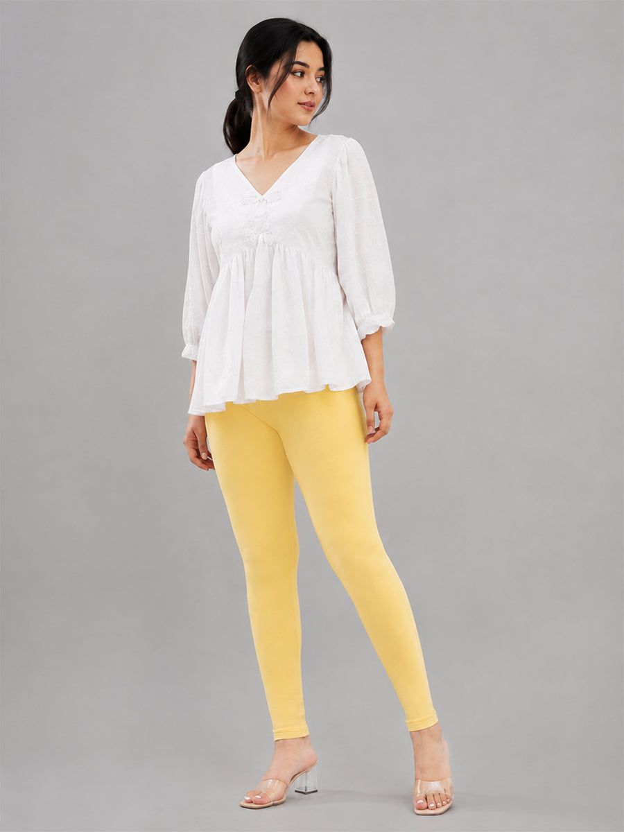 Ankle Length Leggings  Lemon Yellow