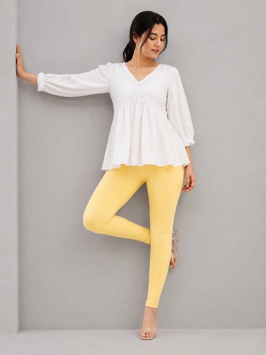 Ankle Length Leggings  Lemon Yellow