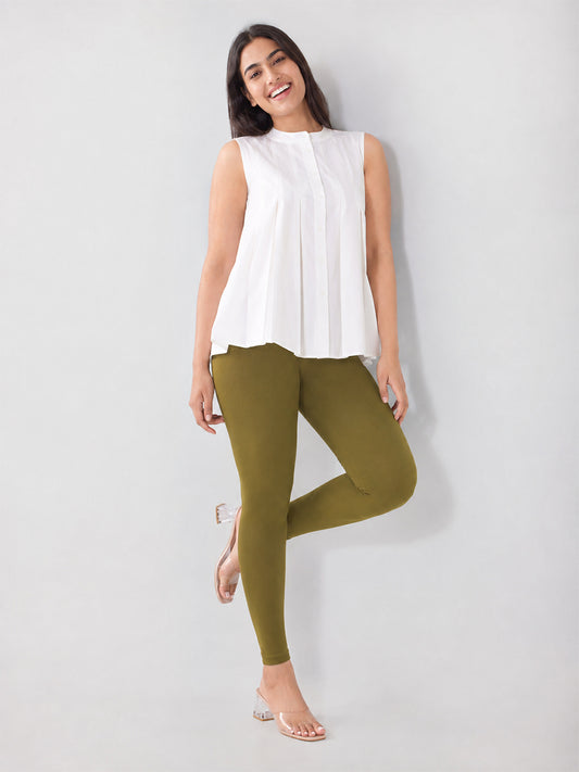 Ankle Length Leggings  Olive