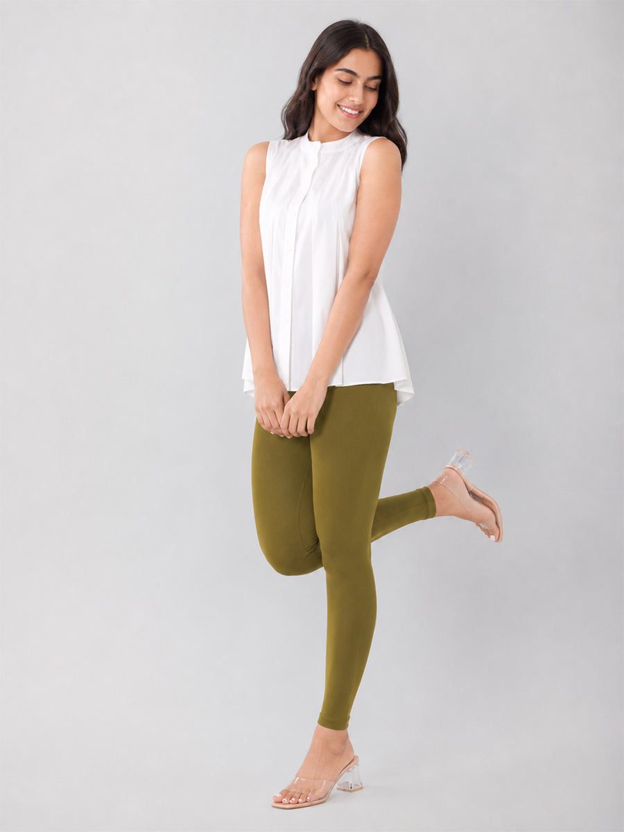 Ankle Length Leggings  Olive