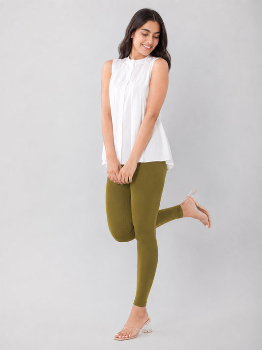 Ankle Length Leggings  Olive
