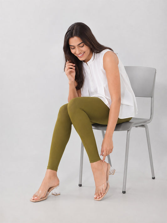 Ankle Length Leggings  Olive