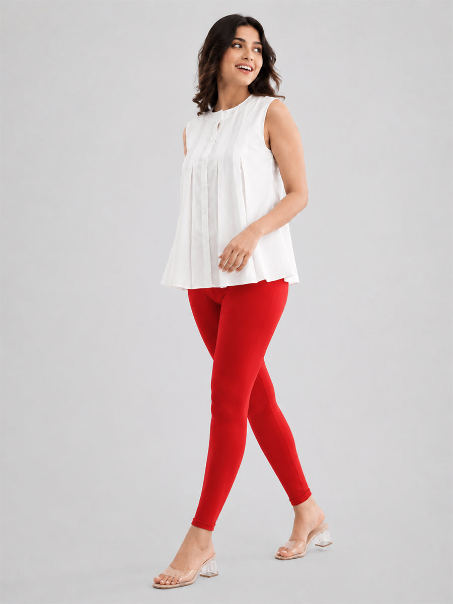 Ankle Length Leggings Red